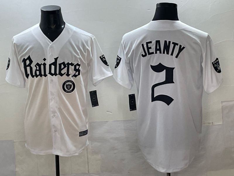 Men 2025 Oakland Raiders #2 Jeanty white 6th generation Joint Name Nike Limited NFL Jersey style 012